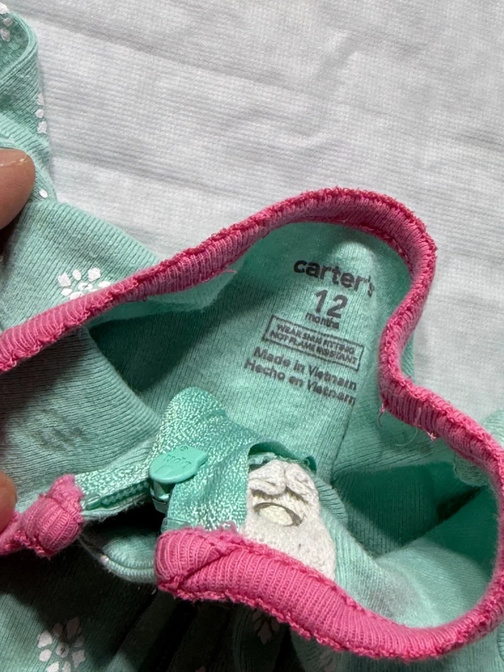 Carter's Toddler Baby Girl Snowflake Festive Footie Pajamas Size 12 Months